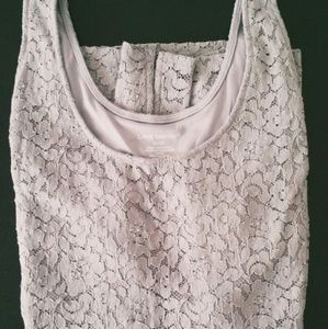 Grey lace sleeveless shell